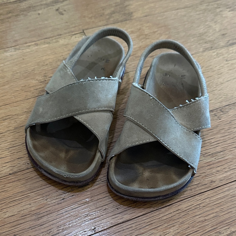 Janie and Jack Toddler Tan Suede Crisscross Sandals